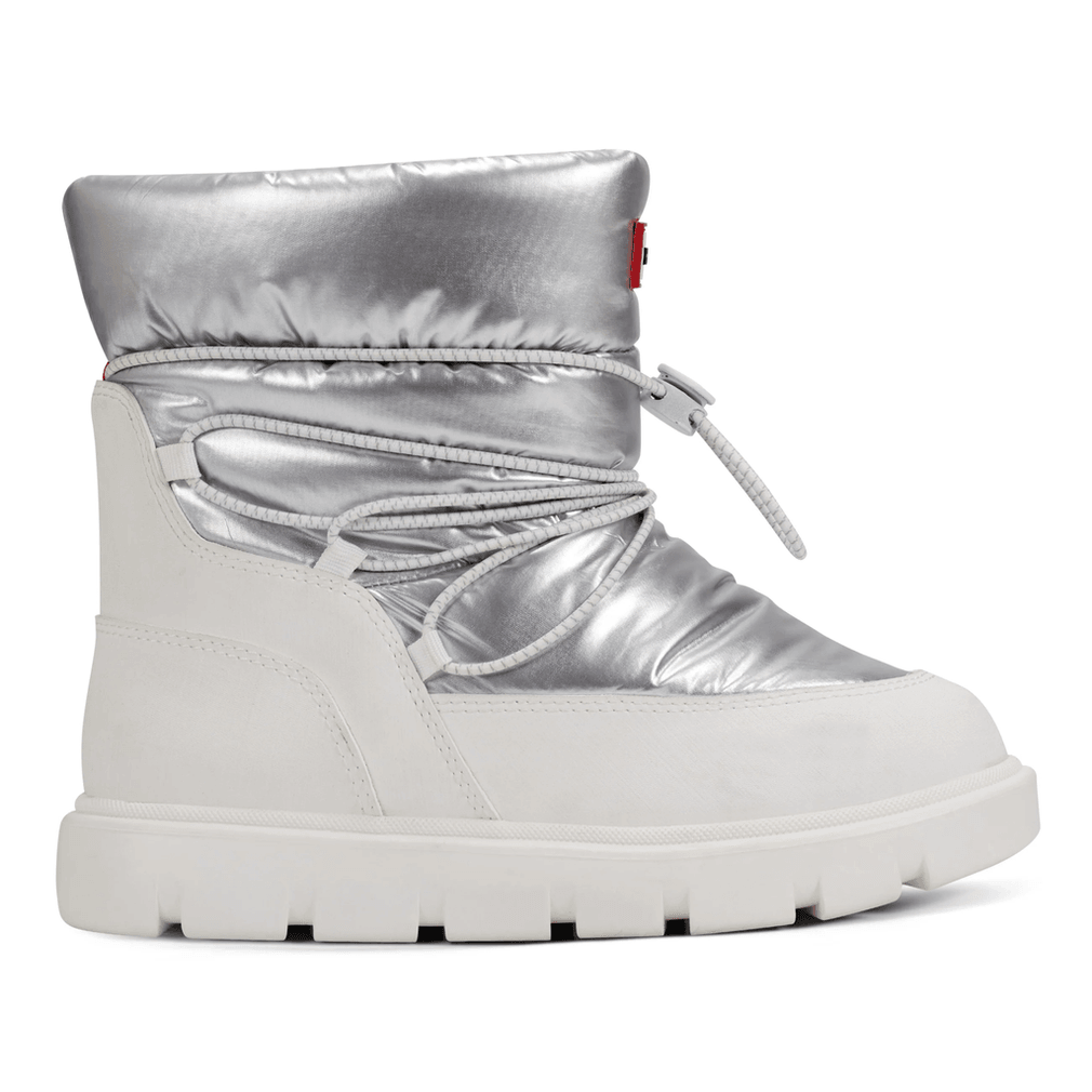 Hunter Grote Kinderen Comfortabele Geïsoleerde Waterdichte Sneeuwlaarzen Met Grove Profielzool Zilver