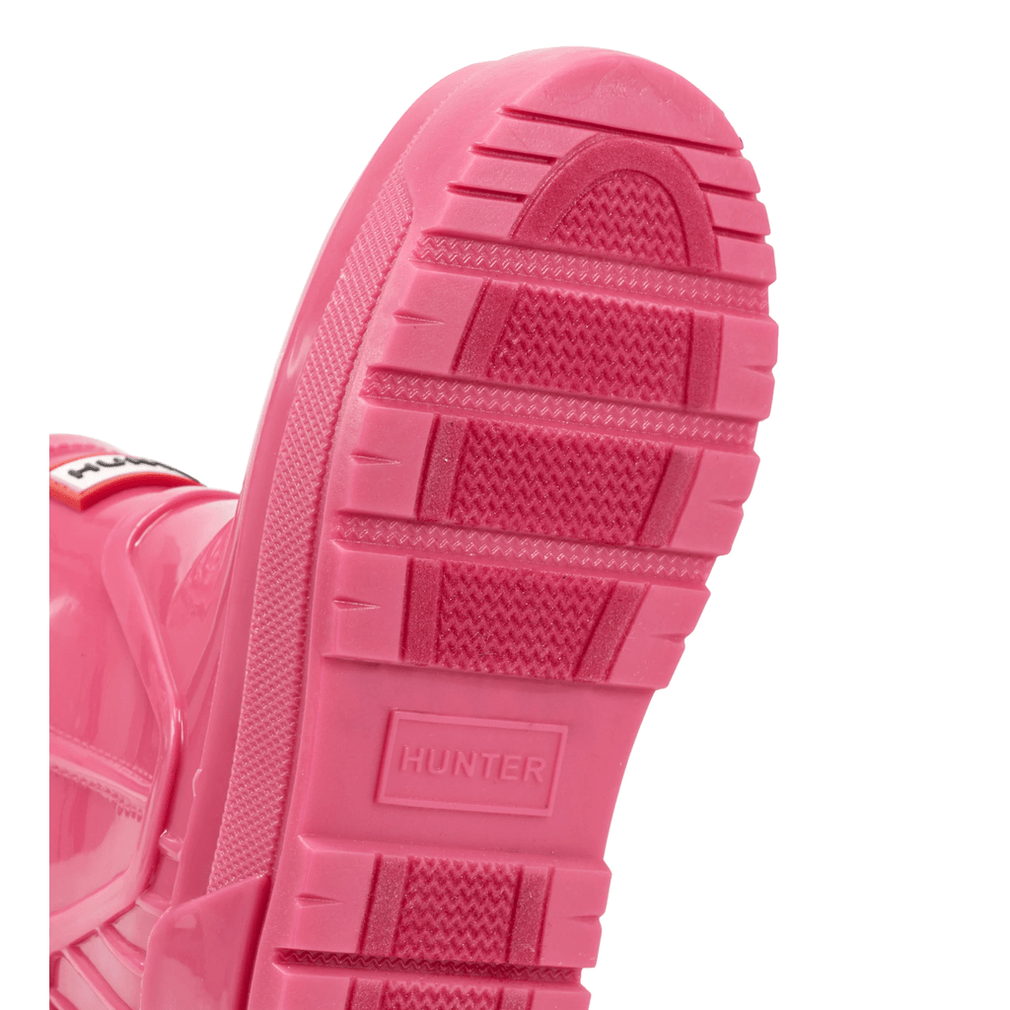 چکمه های بارانی ضد آب هانتر مدل گریس مناسب بچه های بزرگسال، صورتی تیره