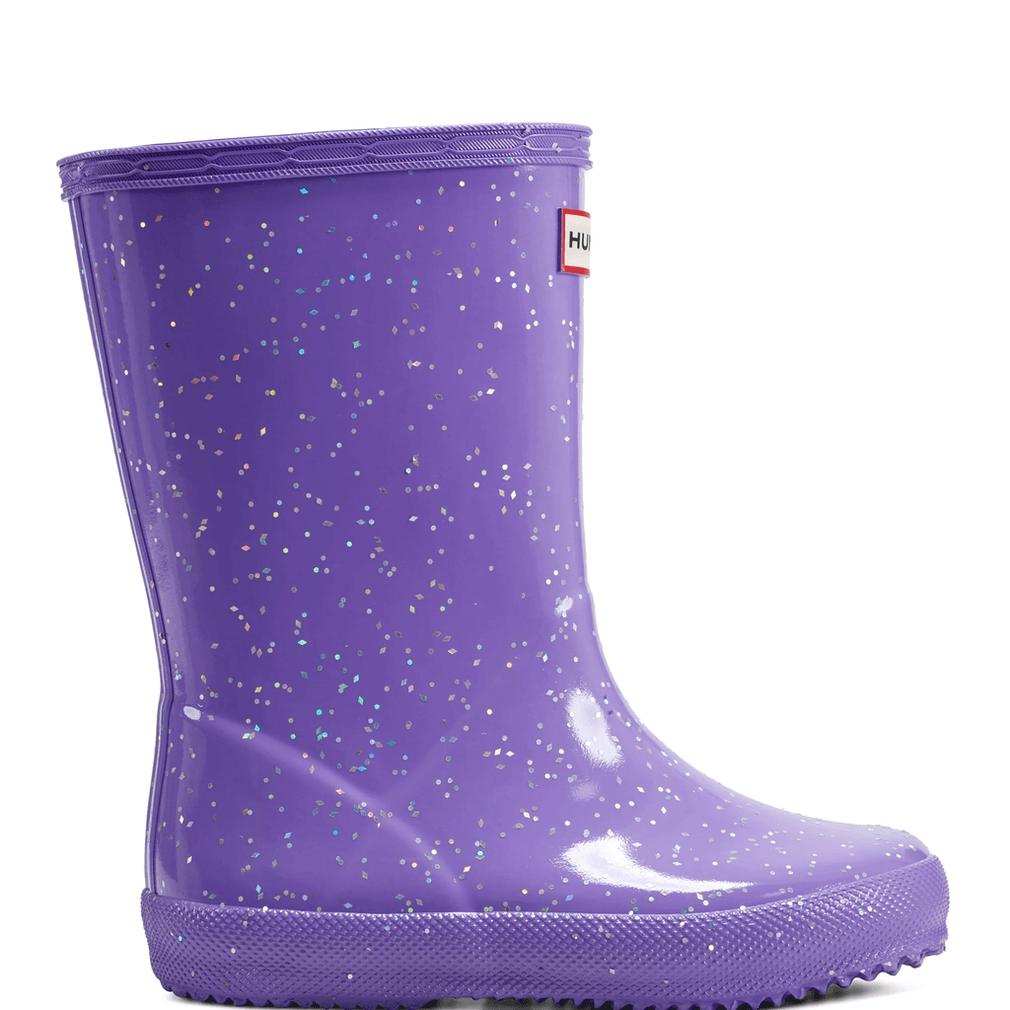 Hunter Kinder Eerste Gigantische Glitter Regenlaarzen Paarse Burst