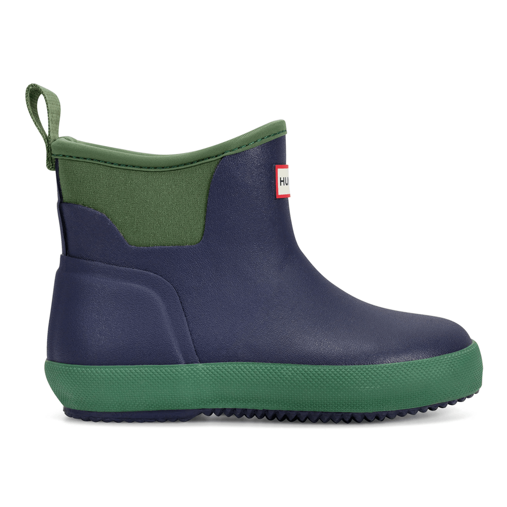 Hunter Little Kids Finley Pull On Waterproof Rain Boots Navy/Green