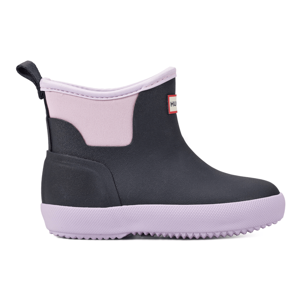 Hunter Little Kids Finley Aantrekbare Waterdichte Regenlaarzen Paarse Kleurblok