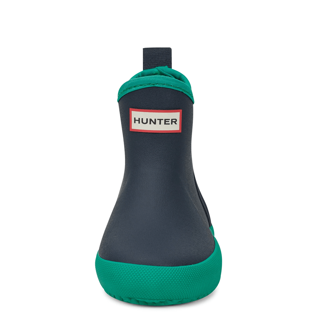 Hunter Little Kids Finley Aantrekbare Waterdichte Regenlaarzen Navy/groen