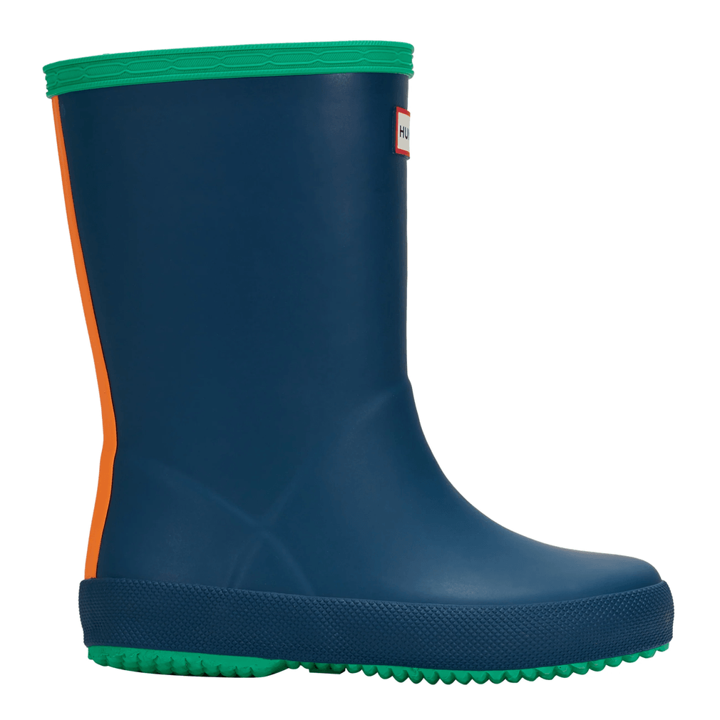 Hunter Kinder Eerste Klassieke Regenlaarzen Donkerblauw Colorblock