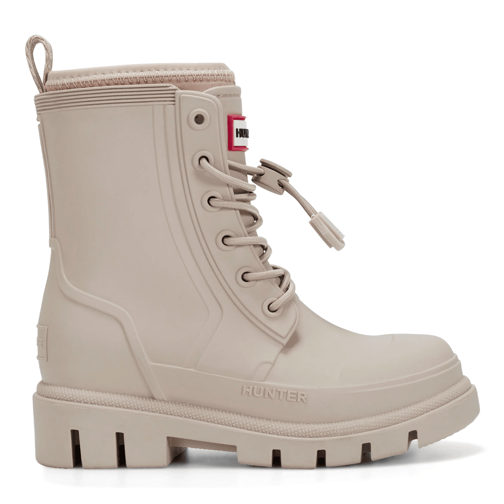 Hunter Lage Kinderschoenen Met Veters, Waterdichte Enkelboots Lichtbruin