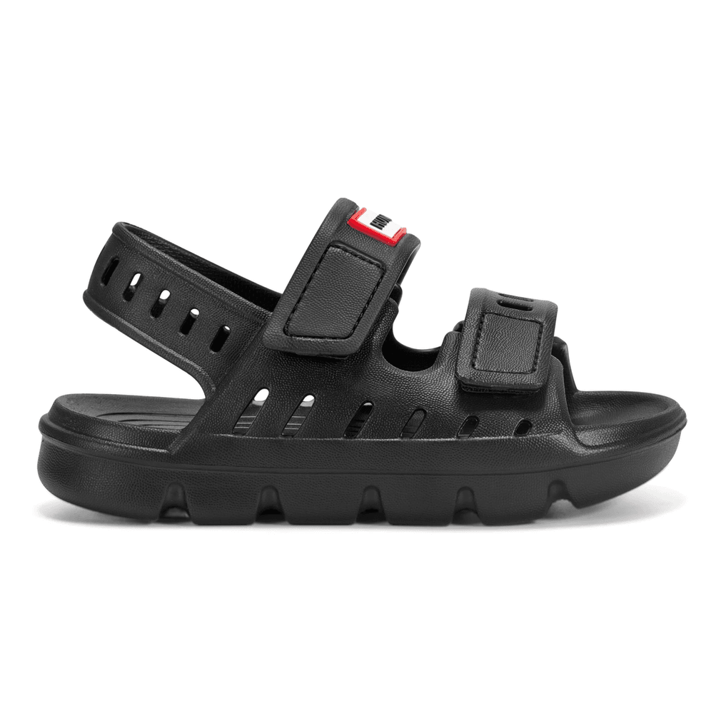 Hunter Dottie Slingback Casual Platte Sandalen Voor Kleine Kinderen, Zwart