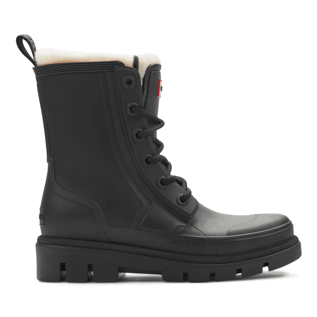 Hunter Diana Geïsoleerde, Waterdichte Casual Veterlaarsjes Voor Dames, Zwart/wit