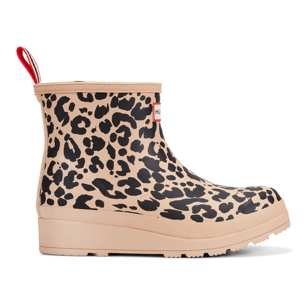 Hunter Women's PLAY™ Insulated Vegan Shearling Short Rain Boots Leopard