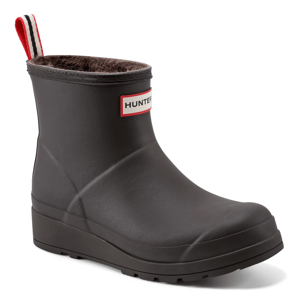 Hunter Dames Play™ Geïsoleerde Vegan Shearling Korte Regenlaarzen Donkerbruin