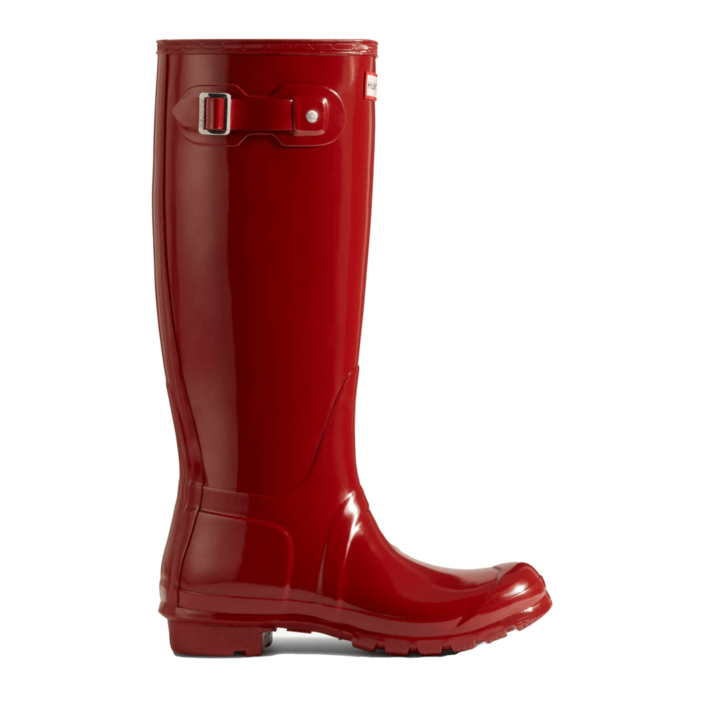 Hunter Originele Hoge, Glanzende Regenlaarzen Voor Dames, Militair Rood