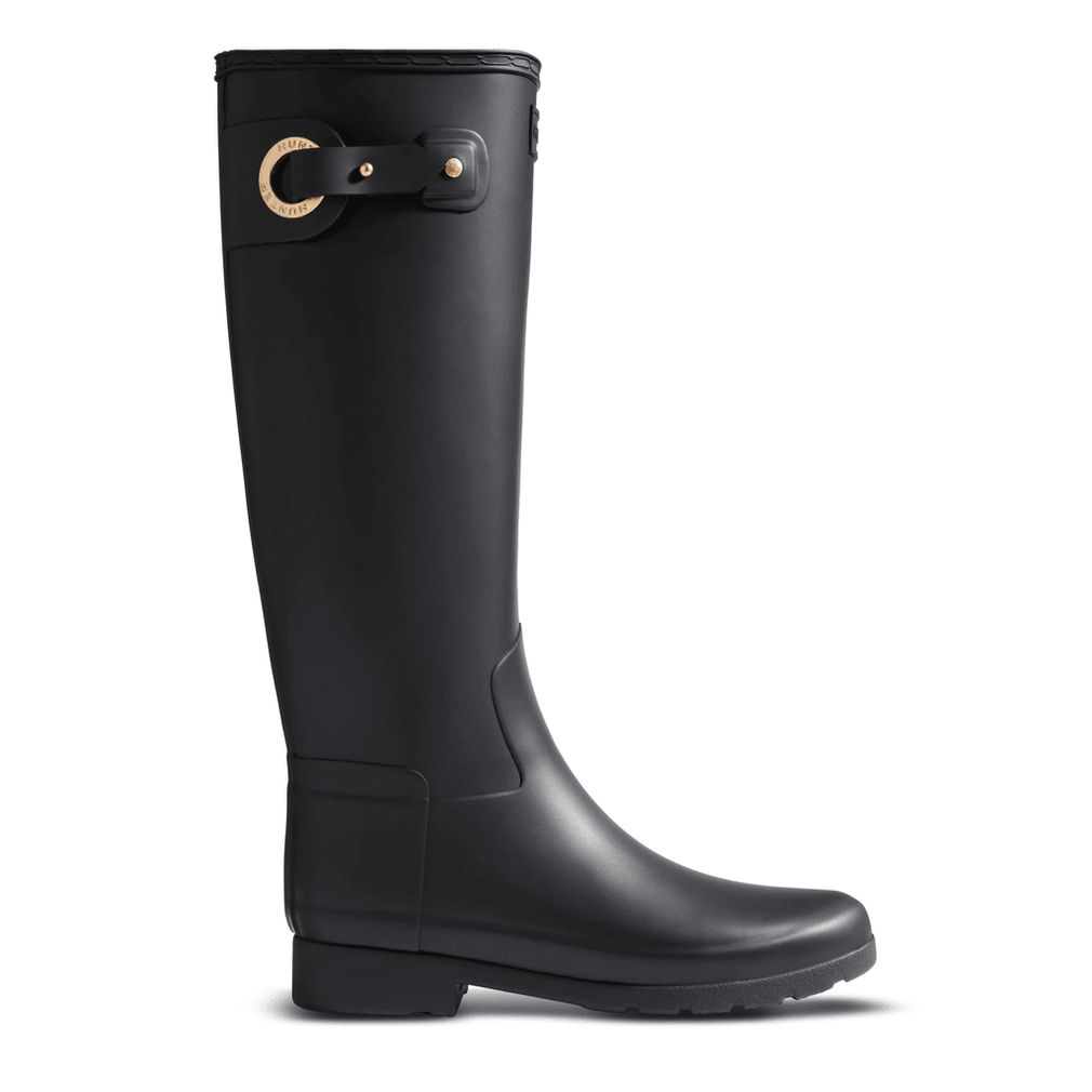 Hunter Refined Tall Regenlaarzen Voor Dames, Zwart