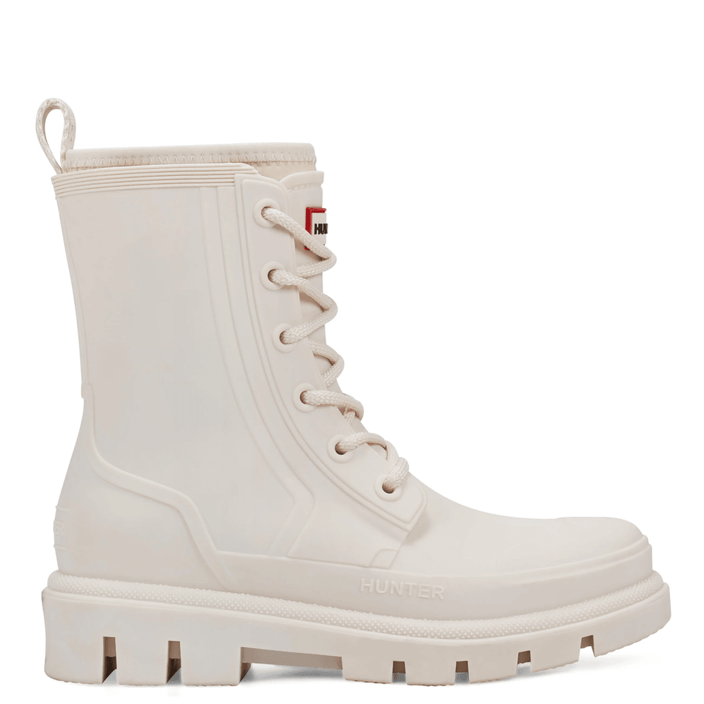 Hunter Diana Waterdichte Veters Regenlaarzen Voor Dames Ivoor
