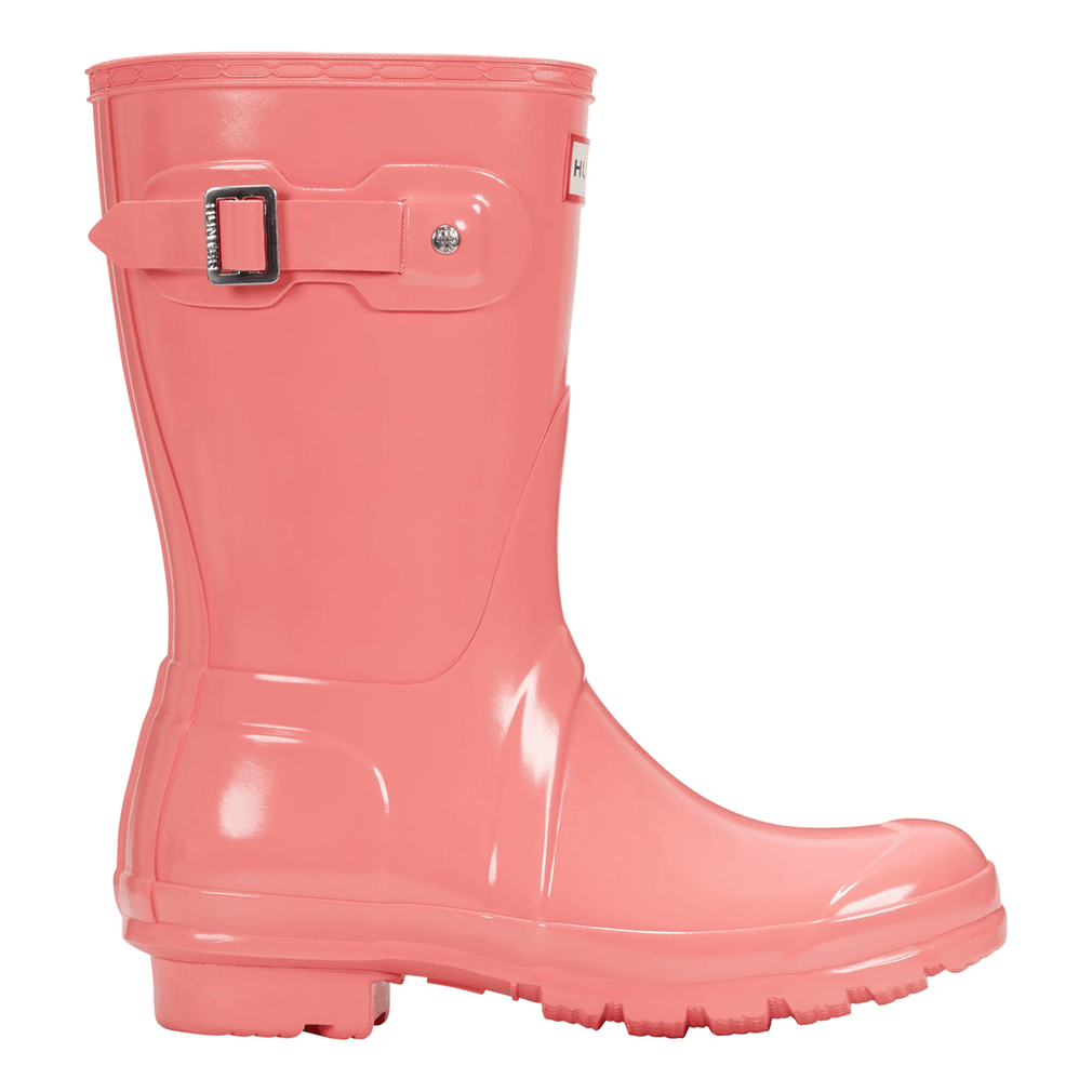 Hunter Original Korte Glanzende Regenlaarzen Voor Dames, Medium Roze