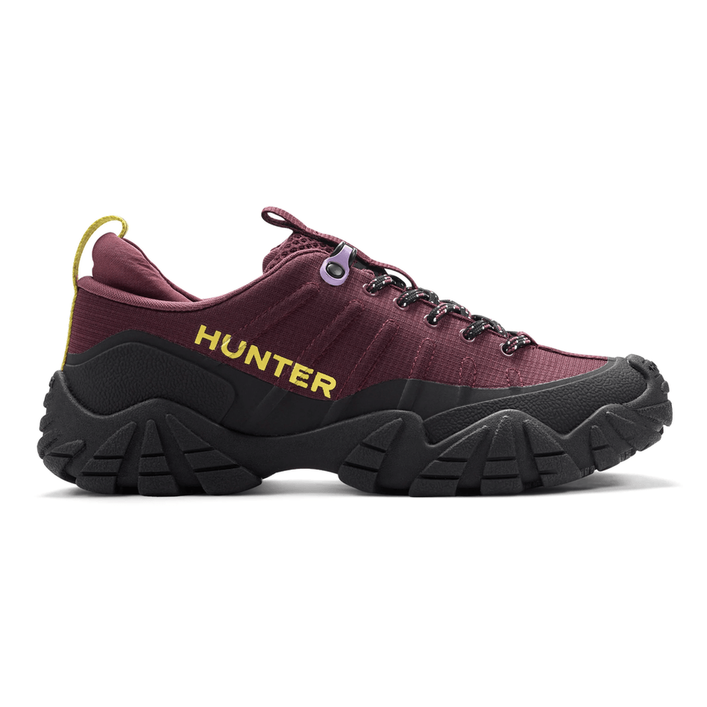Hunter Sara Casual Vetersluiting Waterdichte Sneakers Voor Dames, Donkerpaars