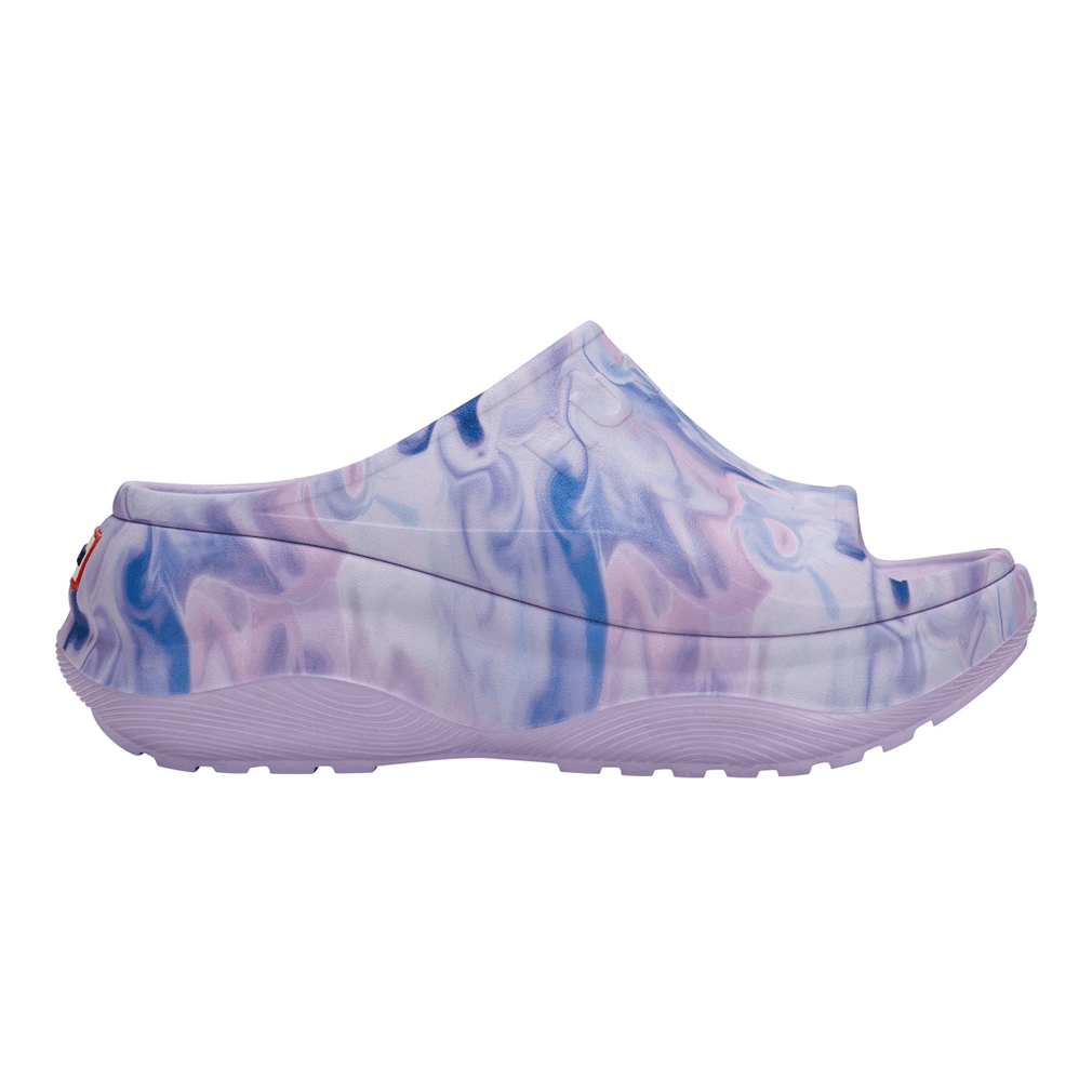 Hunter Haddie Slip-on Sandalen Voor Dames Met Open Teen, Casual, Paars, Tie-dye