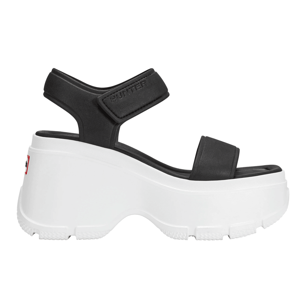 Hunter Abel Casual Platform Sleehak Sandalen Voor Dames, Zwart